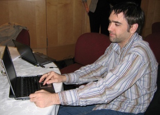 Luke Duncan, developer, working on iHRIS Manage up to the last minute.